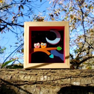 Quadrinho 08 - As Corujas e a Lua - 8,5 x 9,0 cm