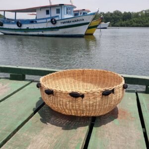 Fruteira Ambé Peixinhos - Natural + PR - 40 x 13 cm