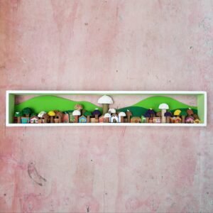 Quadro Vila e Montanha - 70 x 6 x 12 cm - Verde Claro