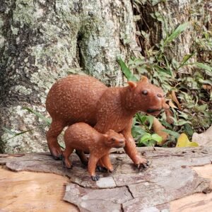 Capivara com Filhote Macuxi P - 11 x 6 x 7 cm