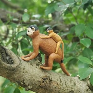 Macaco com Filhote Macuxi P - 10 x 7 x 6 cm