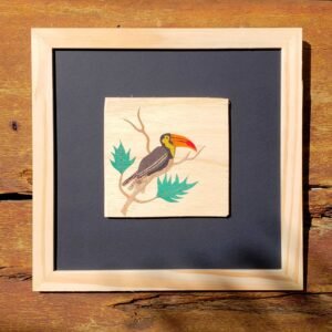 Quadro Marchetado nº 3 - Tucano - 26 x 26 cm