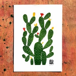 Xilogravura Edna Silva P08 - Palma - Cor - 33 x 24 cm