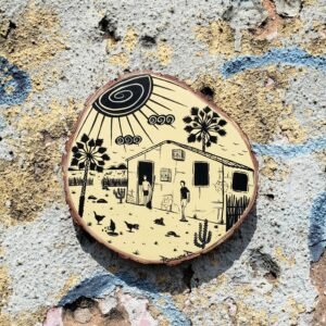 Quadro Tronco M3 - O Quintal - 22 x 22 x 3 cm