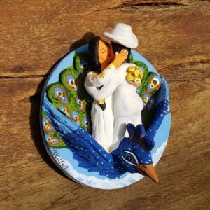 Quadro Barro Família Cândido - Casamento - 15 cm Ø